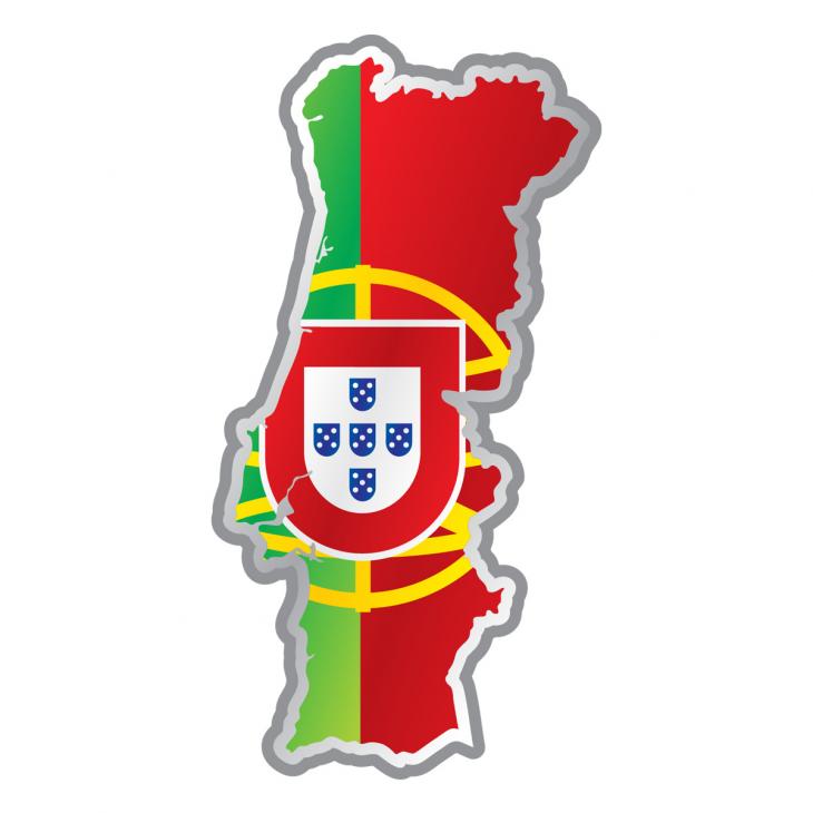 Stickers et Autocollants Voiture - Sticker Drapeau portugais à l'intérieur de la forme pays - ambiance-sticker.com