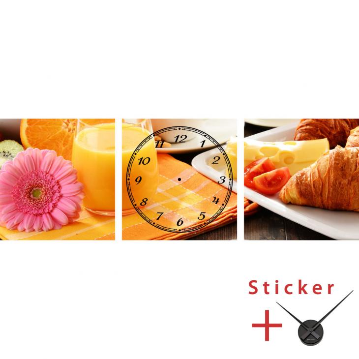 Stickers muraux horloges - Sticker mural Design Petit déjeuner - ambiance-sticker.com