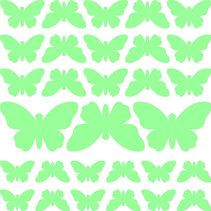 Stickers muraux phosphorescent - Sticker mural mini-série de 30 papillons - ambiance-sticker.com