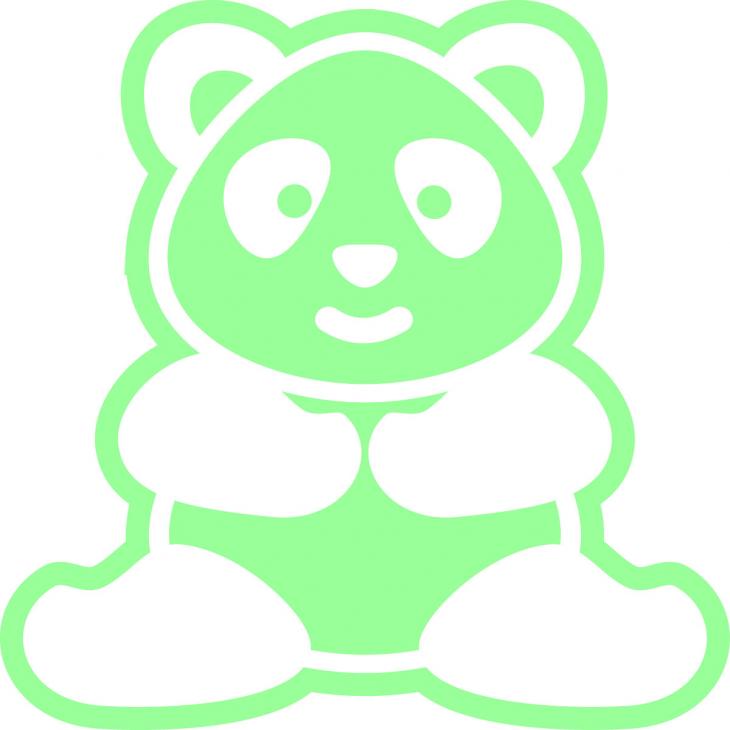 Stickers muraux phosphorescent - Sticker mural panda - ambiance-sticker.com