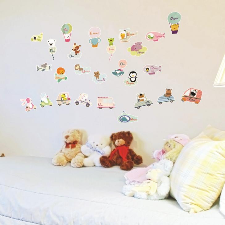Stickers muraux pour la décoration de chambre d'enfants : sticker animaux et anglais. - ambiance-sticker.com