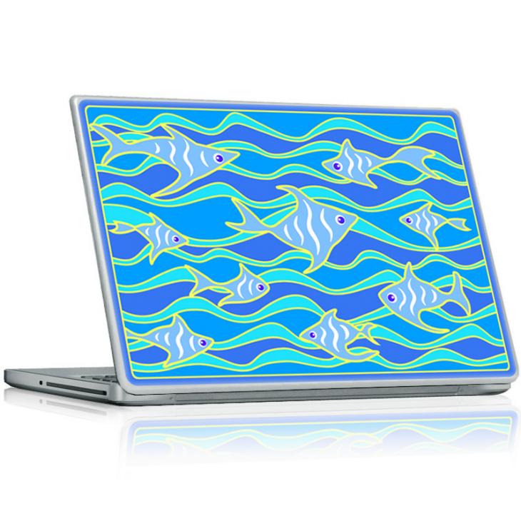 Stickers ordinateur avec poissons de mer - ambiance-sticker.com