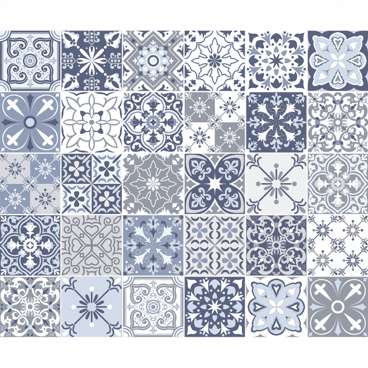 stickers carreaux de ciment - 30 stickers carreaux de ciment azulejos cinviana - ambiance-sticker.com