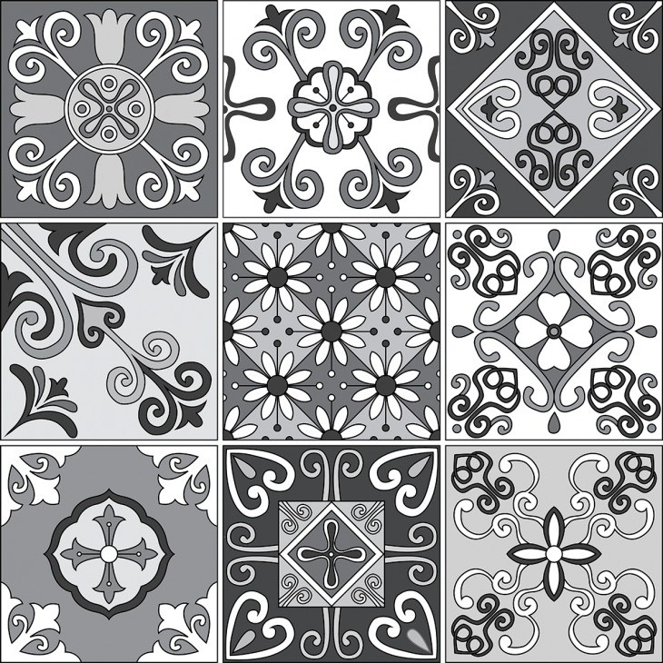 stickers carreaux de ciment - 9 stickers carreaux de ciment azulejos bello - ambiance-sticker.com