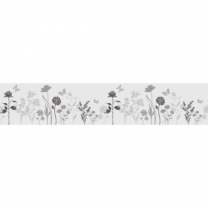 Stickers occultants - Adhésif déco vitre dépoli privatif fleurs champêtre long - ambiance-sticker.com