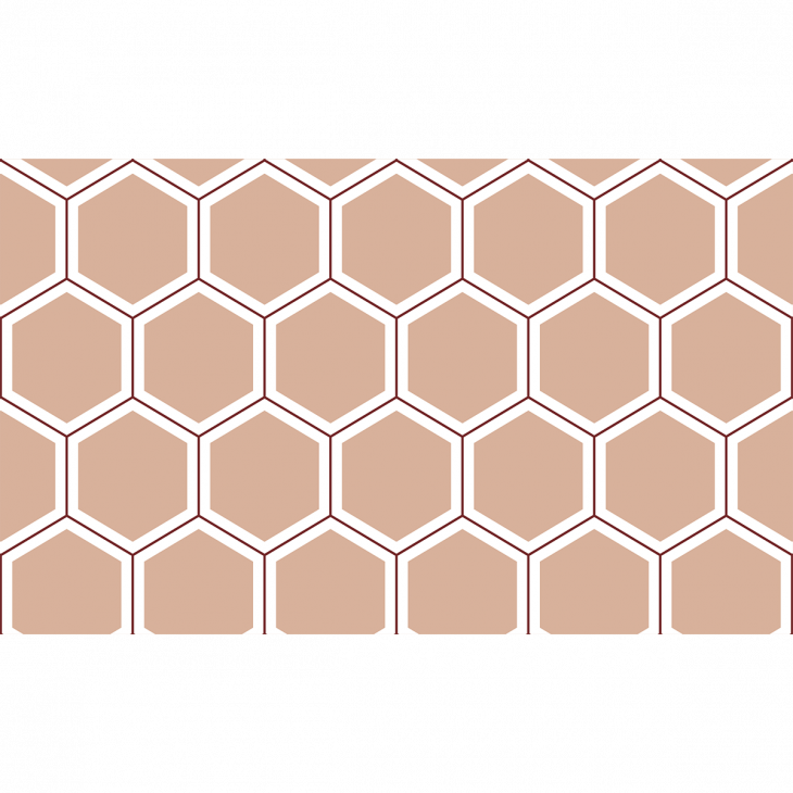 Stickers carreaux de ciment sol - Sticker carrelages sol anti-dérapant formes hexagones blanc et brun - ambiance-sticker.com