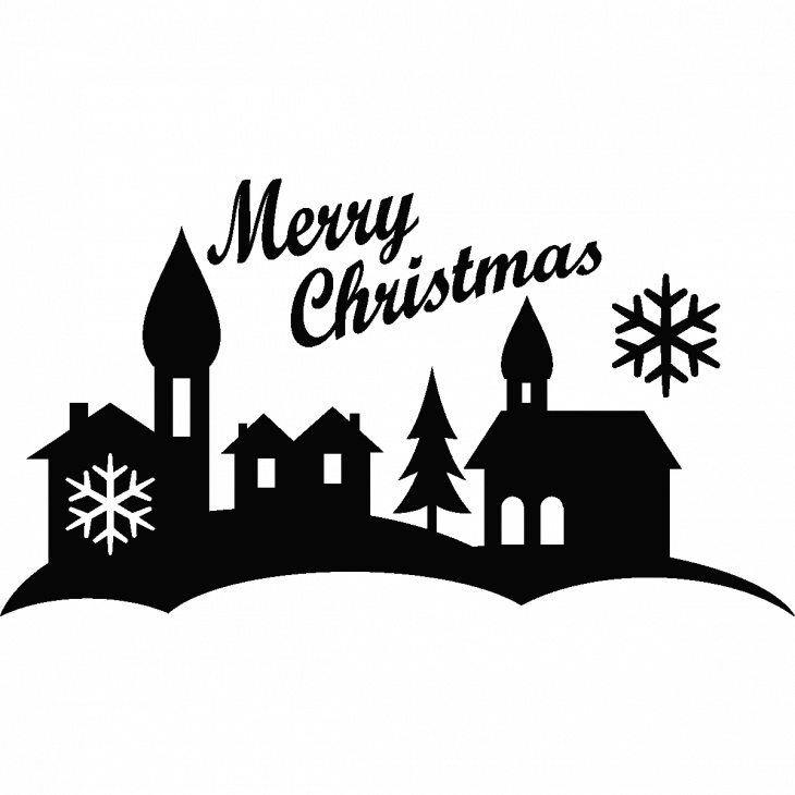 Sticker décoratif de Noël italien : Horizon & Skyline - Adhésifs déco et Stickers muraux de Noël - ambiance-sticker.com