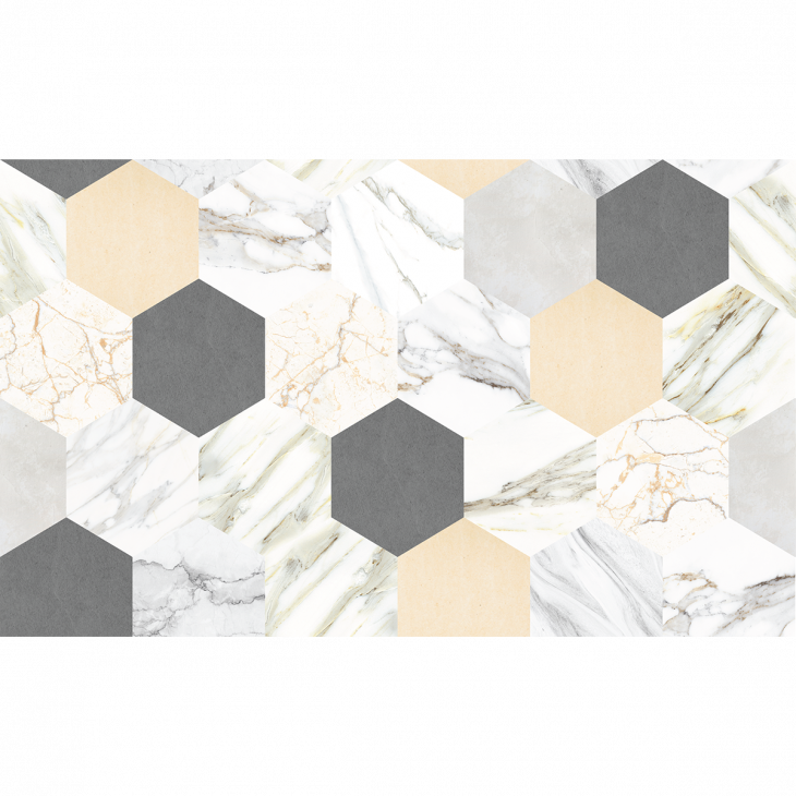 Stickers carreaux de ciment sol - Sticker marbre et pierre hexagones sol anti-dérapant - ambiance-sticker.com