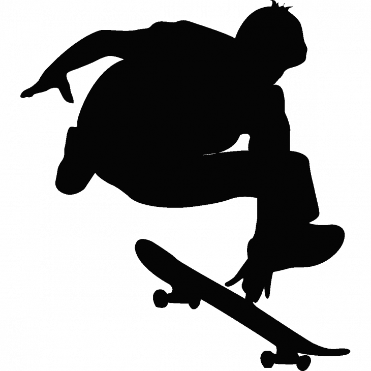 Stickers de silhouettes et personnages - Sticker Silhouette jeune Skater - ambiance-sticker.com