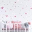 Adesivi bambini  - 100 adesivi stelle rosa - ambiance-sticker.com