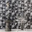 adesivi piastrelle di cemento - 24 adesivo piastrelle azulejos in scala di grigi geometrica - ambiance-sticker.com