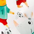 Adesivi murali Animali - 9 adesivo animali calciatori - ambiance-sticker.com
