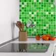 adesivi piastrelle - 9 adesivi piastrelle di cemento ombra di mosaici verdi - ambiance-sticker.com