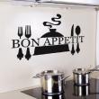 Adesivi con frasi - Adesivo murali « Bon appétit » e posate - ambiance-sticker.com