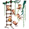 Adesivi murali per bambini - Adesivo 6 scimmie gioiose - ambiance-sticker.com