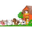 Adesivi murali per bambini - Adesivo gli animali della fattoria cavalcano - ambiance-sticker.com