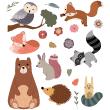 Adesivi murali per bambini - Adesivo animali scandinavi orso e i suoi amici - ambiance-sticker.com
