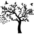 Adesivo autunno albero e gli uccelli - ambiance-sticker.com