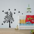 Adesivi murali Animali - Adesivo albero uccelli incantati - ambiance-sticker.com