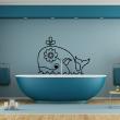Adesivi murali Animali - Adesivo balena fiorito - ambiance-sticker.com