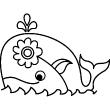Adesivi murali Animali - Adesivo balena fiorito - ambiance-sticker.com
