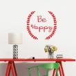 Adesivi con frasi - Adesivo murali Be happy ornato - ambiance-sticker.com