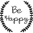 Adesivo  Be happy ornato - ambiance-sticker.com