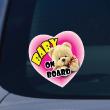 Adesivi  per bambini - Adesivi Bambino a bordo con Teddy (rosa) - ambiance-sticker.com