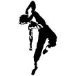Bruce Lee salta con posa karate - ambiance-sticker.com