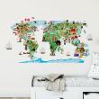 Adesivi murali per bambini - Adesivo mappa del mondo scoperta - ambiance-sticker.com