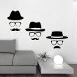 Adesivi murali di fugure umane - Adesivo Cappelli, occhiali e baffi - ambiance-sticker.com