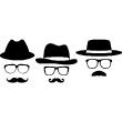 Adesivi murali di fugure umane - Adesivo Cappelli, occhiali e baffi - ambiance-sticker.com