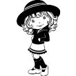 Adesivi  per bambini - Adesivi Bella ragazza con cappello bella - ambiance-sticker.com