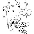 Adesivi  per bambini - Adesivi cane con il cuore - ambiance-sticker.com