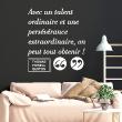Adesivi con frasi - Adesivo citazione avec un talent ordinaire - Thomas Fowell Buxton - ambiance-sticker.com
