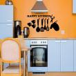 Adesivi murali per la cucina - Adesivo citazione cucina Happy kitchen - ambiance-sticker.com