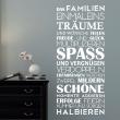 Adesivi con frasi - Adesivo citazione Das familien einmaleins Träume - ambiance-sticker.com