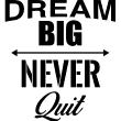Adesivo Dream big never quit - ambiance-sticker.com