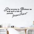 Adesivi amore e cuori  - Adesivo citazione j'ai reconnu le bonheur - Jacques Prévert - ambiance-sticker.com