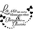 Adesivo citazione La vie est courte vivons ... - ambiance-sticker.com