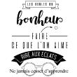 Adesivi con frasi - Adesivo citazione les regles du bonheur - ambiance-sticker.com