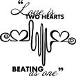 Adesivo citazione Love is two hearts - ambiance-sticker.com