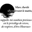 Adesivi con frasi -  Adesivo Marc Aurèle - En te levant le matin... - ambiance-sticker.com