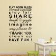 Adesivi con frasi - Adesivo citazione play room rules - ambiance-sticker.com