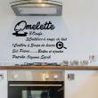 Adesivi murali per la cucina - Adesivo decorativo citazione ricetta Omelette - ambiance-sticker.com