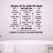 Adesivi con frasi - Adesivo citazione Règles de la salle de bain ... - ambiance-sticker.com