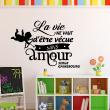 Adesivi con frasi - Adesivo citazione vie sans amour - Serge Gainsbourg - ambiance-sticker.com