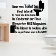 Adesivi de pareti per WC - Adesivo citazione wc Dans mes toilettes - ambiance-sticker.com