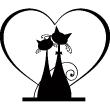 Adesivi murali Animali - Adesivo Coppia gatto e il cuore - ambiance-sticker.com