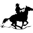 Adesivi murali di fugure umane - Adesivo Cowboy sul suo cavallo - ambiance-sticker.com